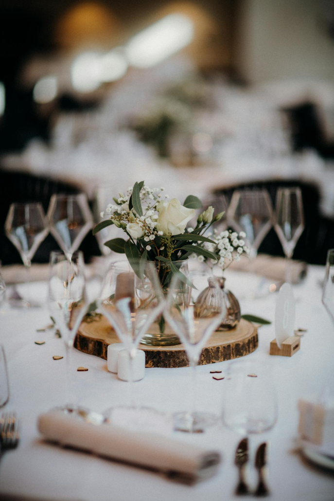 Wedding Table with Flower Bouquet